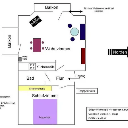 Apartment Haus Nordseeperle Whg 5 Seesicht Cuxhaven